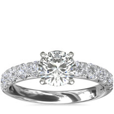 14k 白金 Riviera 密钉钻石订婚戒指（5/8 克拉总重量）